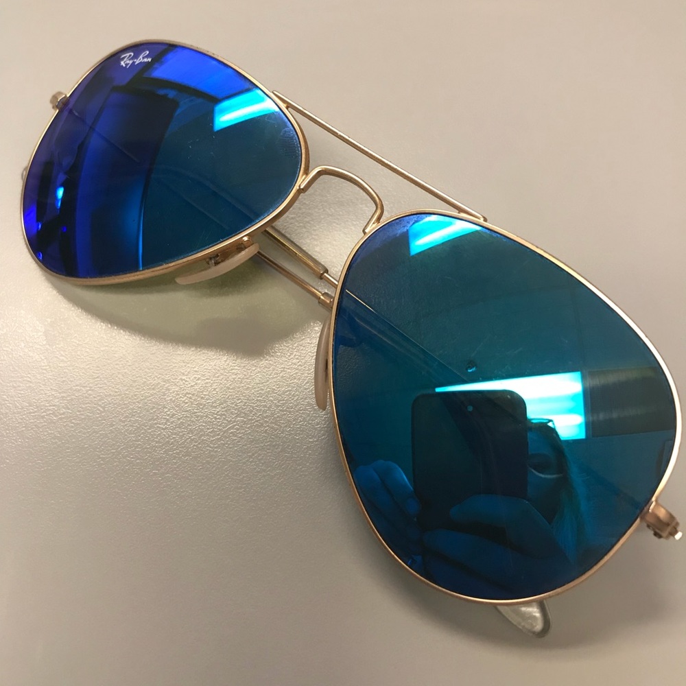 Ray Ban Aviators Blue Mirrored 55mm